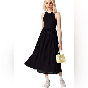 Cider Black Ribbed Top Sleeveless Dress Size Medium